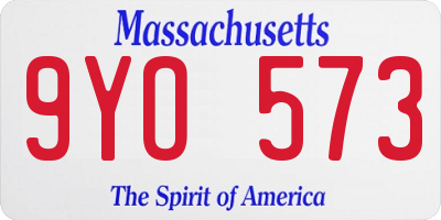 MA license plate 9YO573