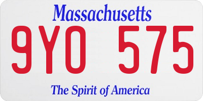 MA license plate 9YO575