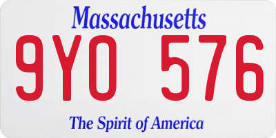 MA license plate 9YO576