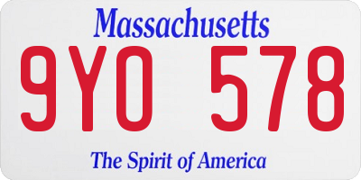 MA license plate 9YO578