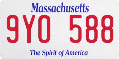 MA license plate 9YO588