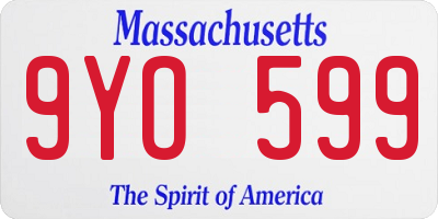 MA license plate 9YO599