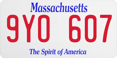 MA license plate 9YO607