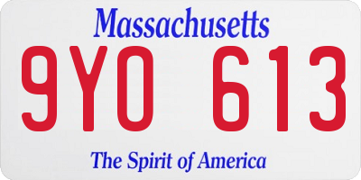 MA license plate 9YO613