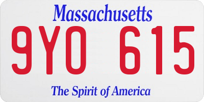 MA license plate 9YO615