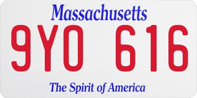 MA license plate 9YO616