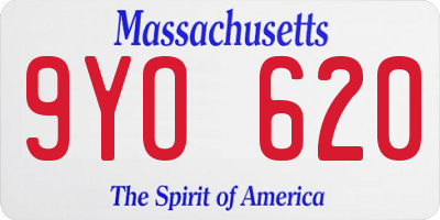 MA license plate 9YO620