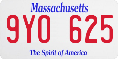 MA license plate 9YO625
