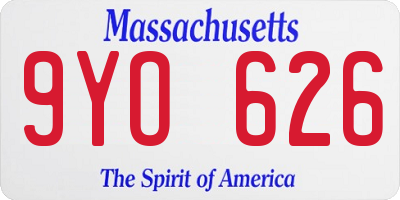 MA license plate 9YO626