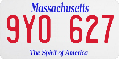 MA license plate 9YO627