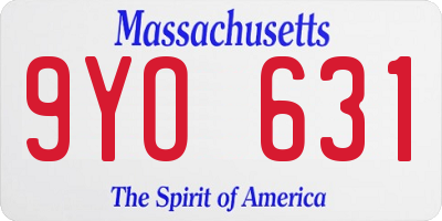 MA license plate 9YO631