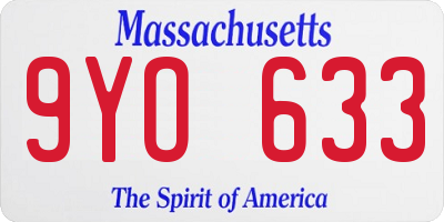 MA license plate 9YO633