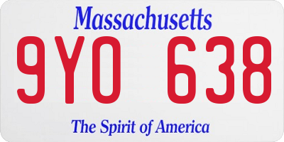 MA license plate 9YO638