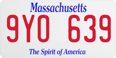 MA license plate 9YO639