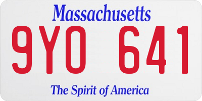 MA license plate 9YO641