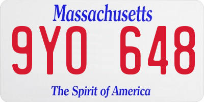 MA license plate 9YO648