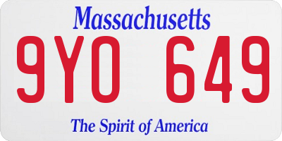 MA license plate 9YO649
