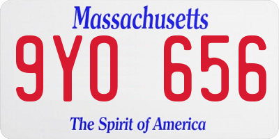 MA license plate 9YO656