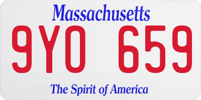 MA license plate 9YO659