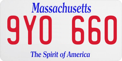 MA license plate 9YO660