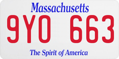 MA license plate 9YO663