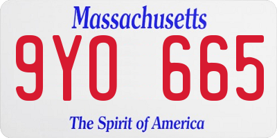 MA license plate 9YO665