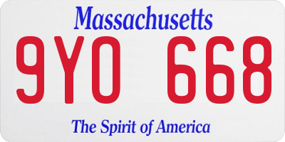 MA license plate 9YO668