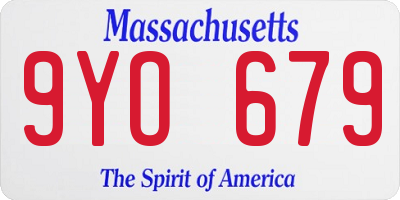 MA license plate 9YO679