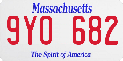 MA license plate 9YO682