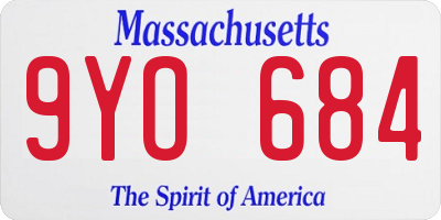 MA license plate 9YO684