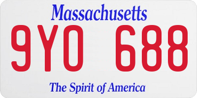 MA license plate 9YO688