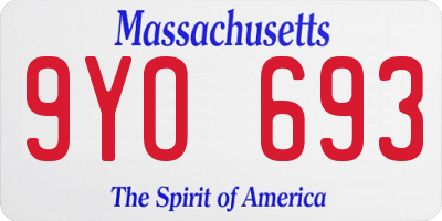 MA license plate 9YO693