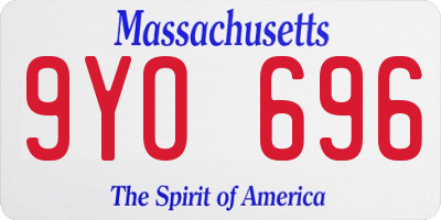MA license plate 9YO696