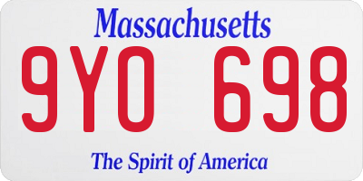 MA license plate 9YO698