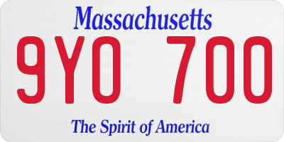 MA license plate 9YO700