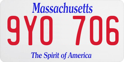 MA license plate 9YO706