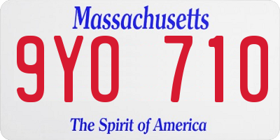 MA license plate 9YO710