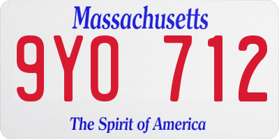 MA license plate 9YO712