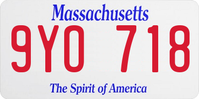 MA license plate 9YO718
