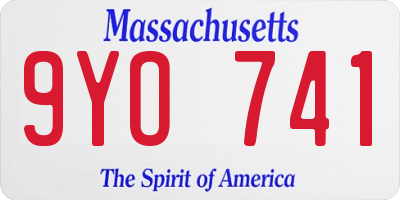 MA license plate 9YO741