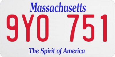 MA license plate 9YO751