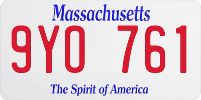 MA license plate 9YO761