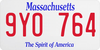 MA license plate 9YO764