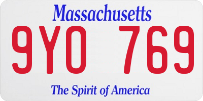 MA license plate 9YO769