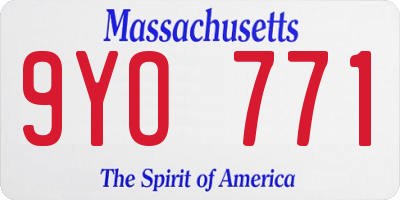 MA license plate 9YO771