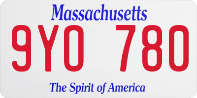 MA license plate 9YO780
