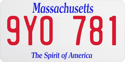 MA license plate 9YO781