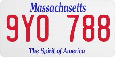 MA license plate 9YO788
