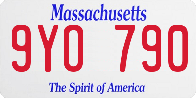 MA license plate 9YO790