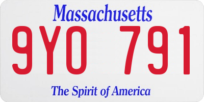 MA license plate 9YO791